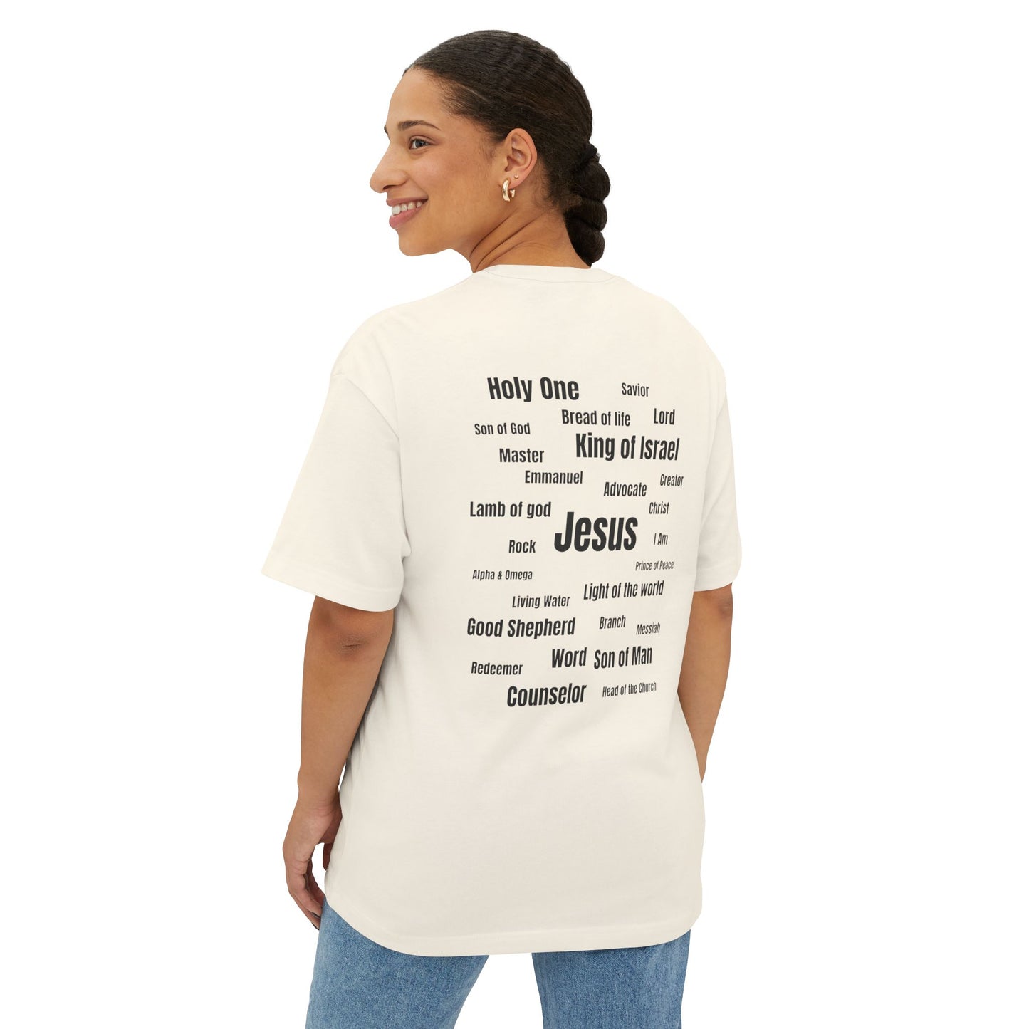 Names of Jesus Oversized Boxy Tee - Stand & Shine Collective
